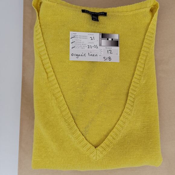 Eileen Fisher Linen Deep V Lightweight Pullover Sweater XS 519 - Picture 11 of 12
